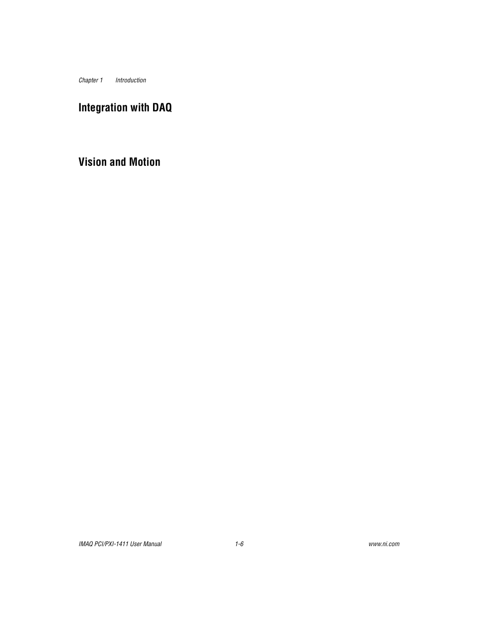 Integration with daq, Vision and motion, Integration with daq -6 vision and motion -6 | National Instruments PCI-1411 User Manual | Page 14 / 48