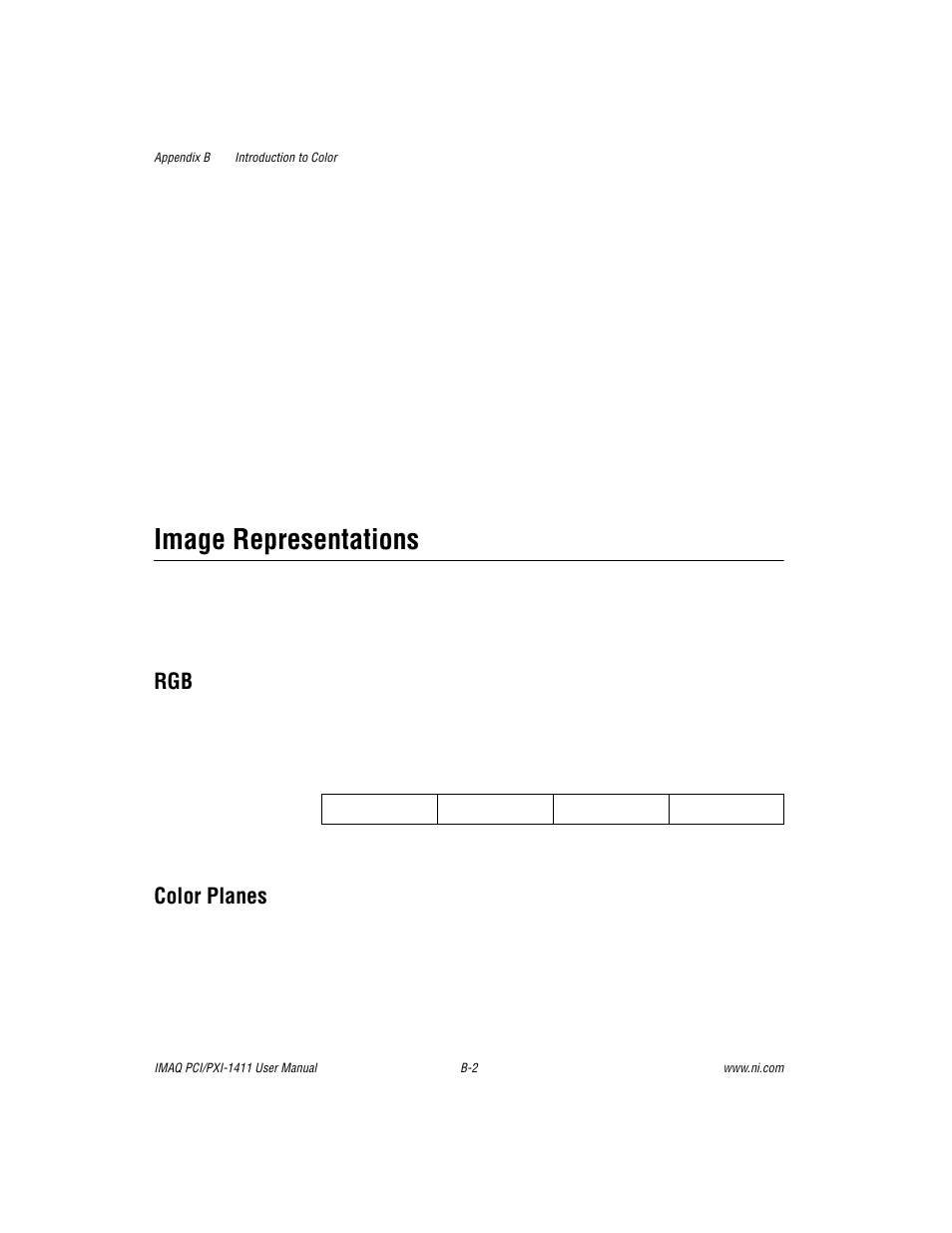 Image representations, Color planes | National Instruments PCI-1411 User Manual | Page 32 / 48