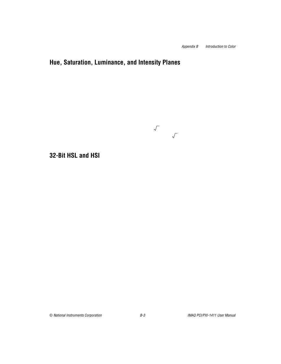 Hue, saturation, luminance, and intensity planes, Bit hsl and hsi | National Instruments PCI-1411 User Manual | Page 33 / 48