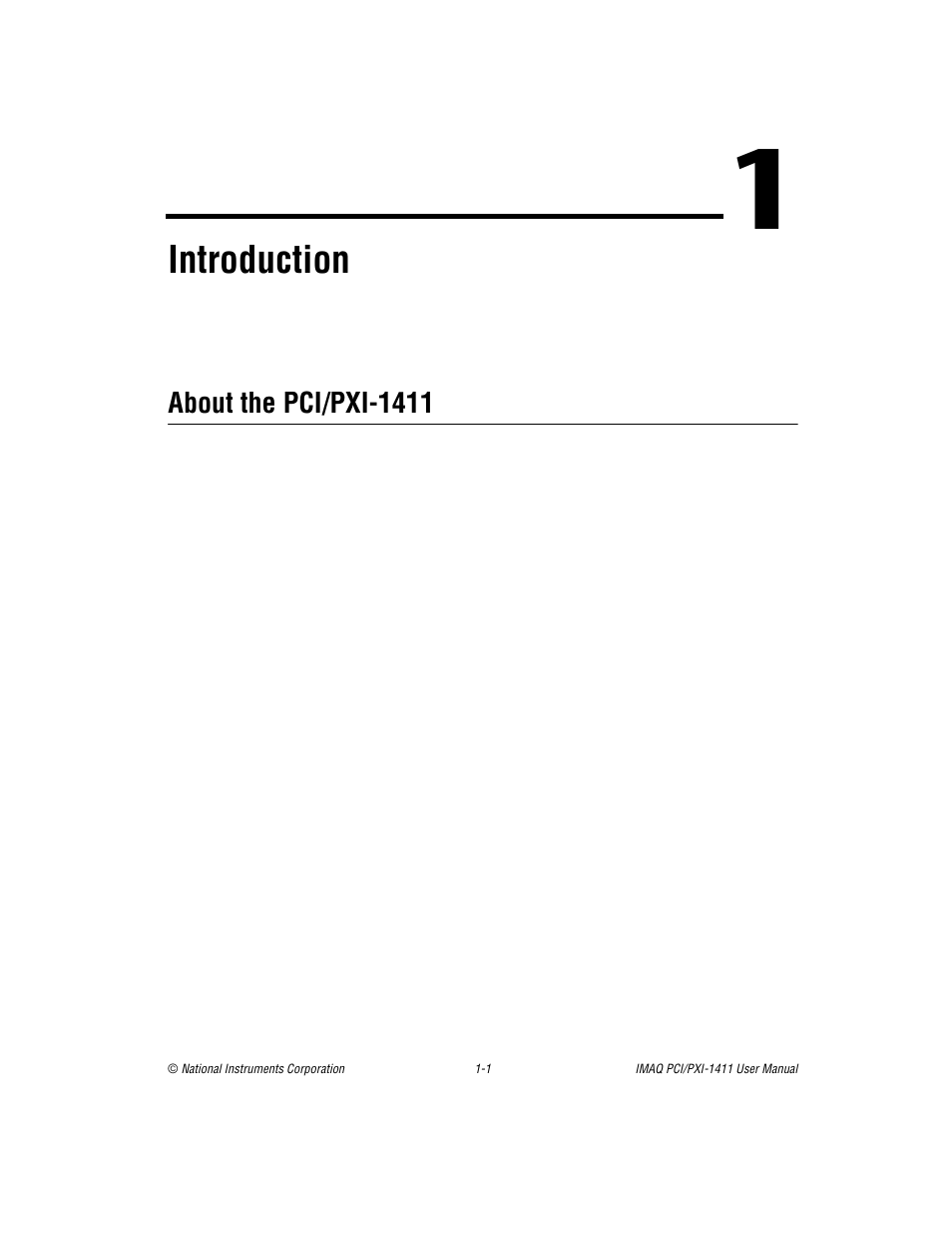 Chapter 1 introduction, About the pci/pxi-1411, About the pci/pxi-1411 -1 | Introduction | National Instruments PCI-1411 User Manual | Page 9 / 48