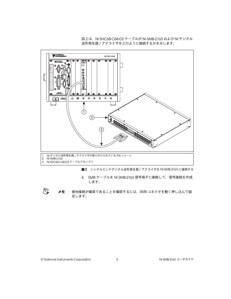 図 2 シングルエンドデジタル波形発生器/アナライザをni smb-2163に接続する, Ni smb-2163 | National Instruments Single-Ended Digital Waveform Generator/Analyzer Modules NI SMB-2163 User Manual | Page 17 / 24