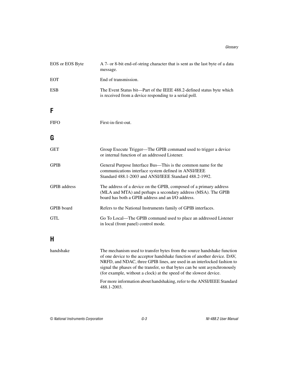 Handshake | National Instruments NI-488.2 User Manual | Page 120 / 134