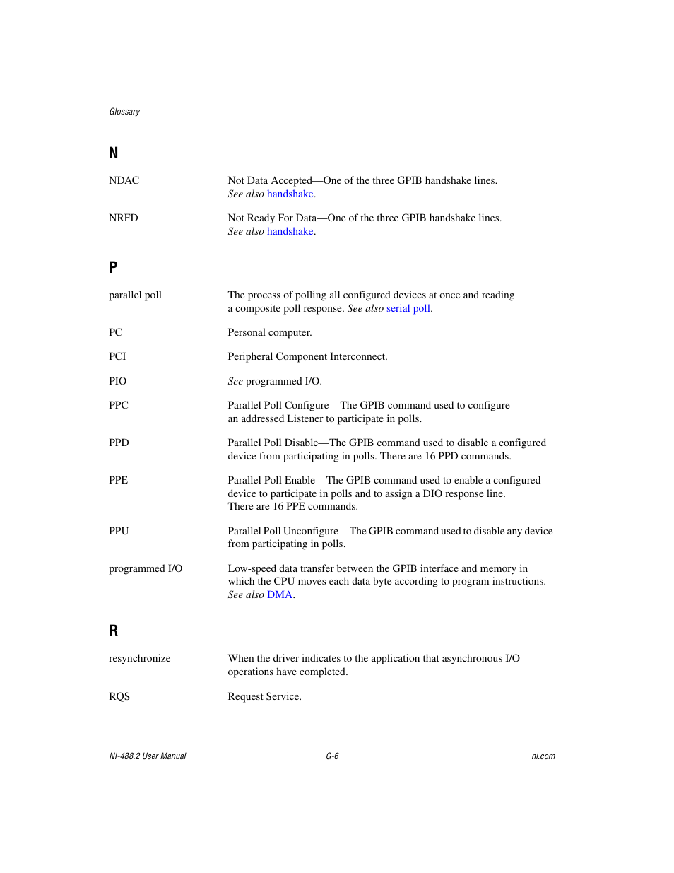 See also, Programmed i/o | National Instruments NI-488.2 User Manual | Page 123 / 134