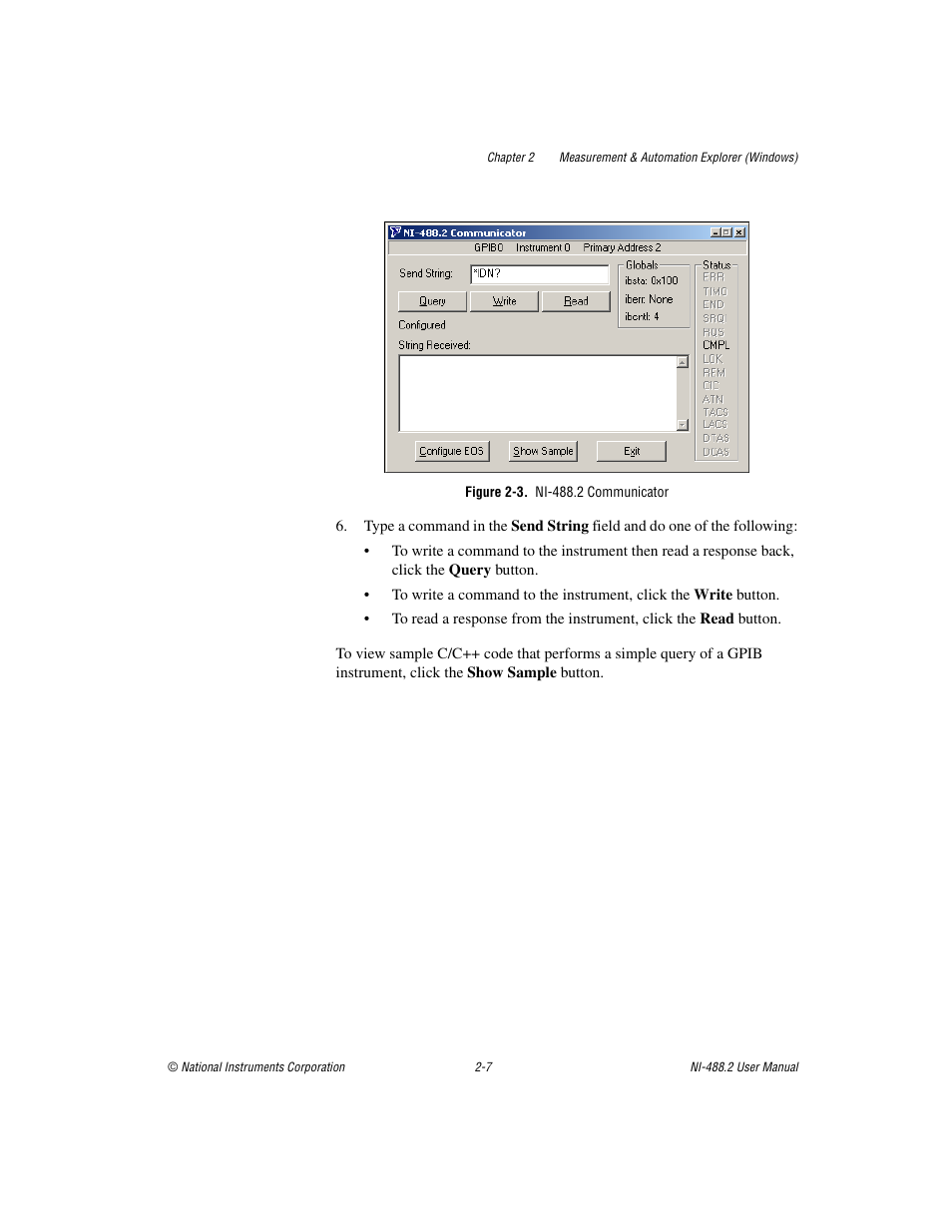 Figure 2-3. ni-488.2 communicator, Re 2-3 | National Instruments NI-488.2 User Manual | Page 21 / 134