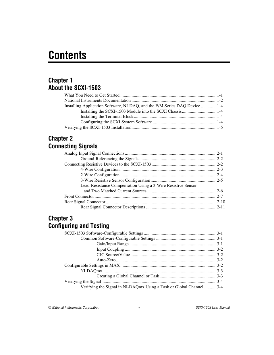 National Instruments Module SCXI-1503 User Manual | Page 5 / 79