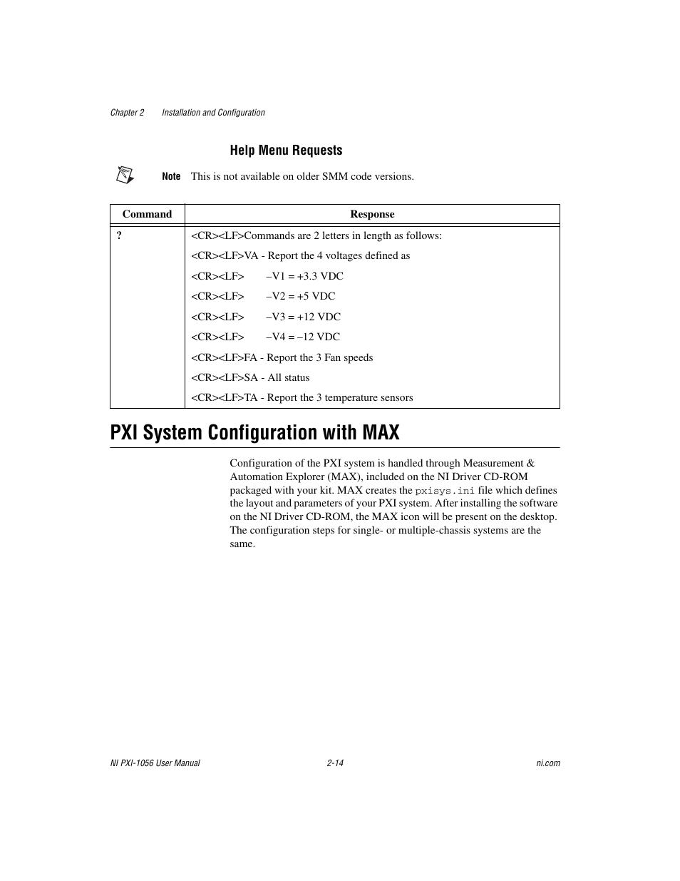 Pxi system configuration with max, Pxi system configuration with max -14 | National Instruments NI PXI-1056 User Manual | Page 29 / 65