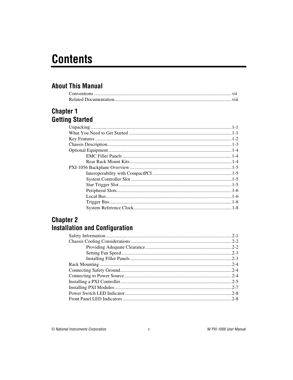 National Instruments NI PXI-1056 User Manual | Page 4 / 65