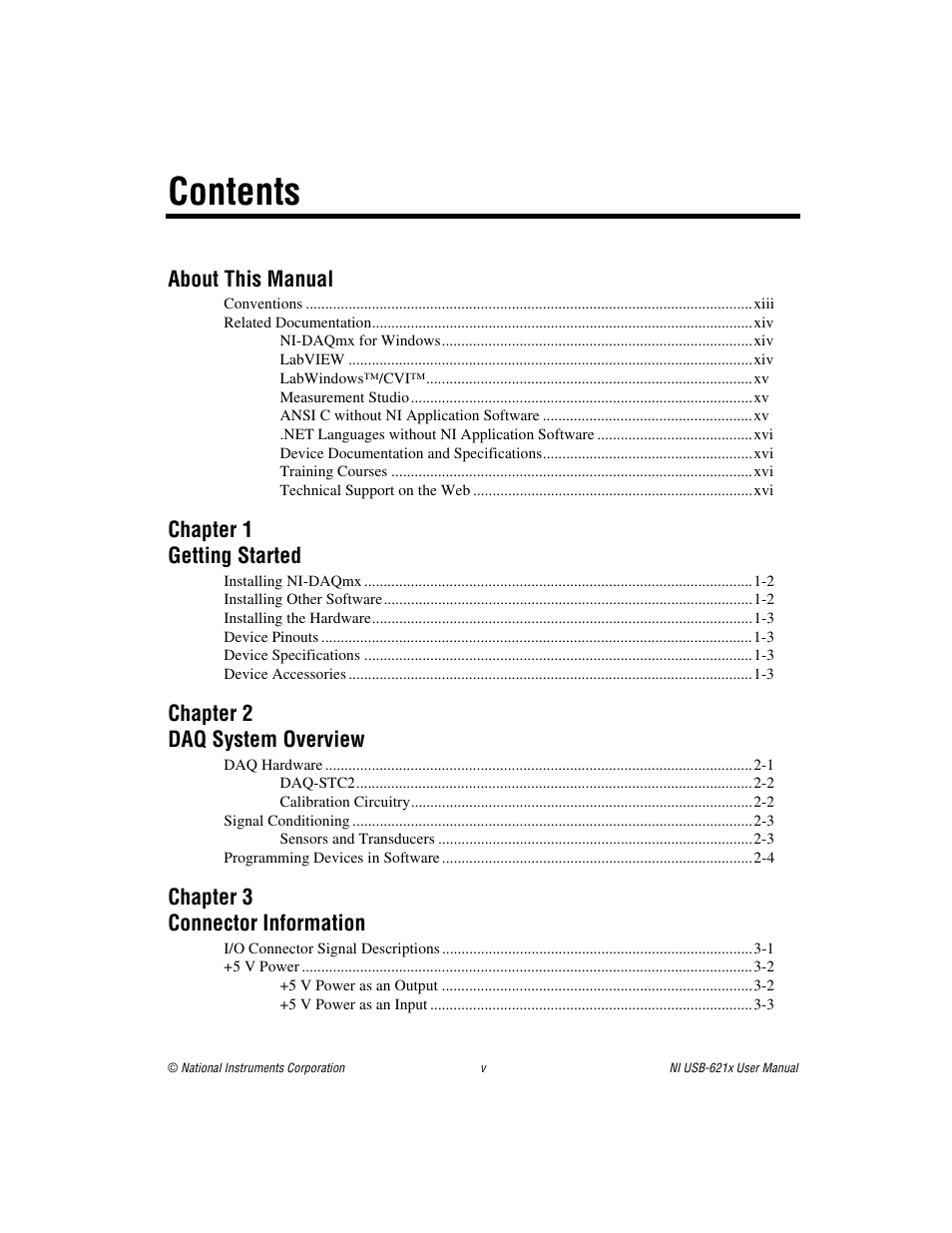 National Instruments NI USB-621x User Manual | Page 5 / 178