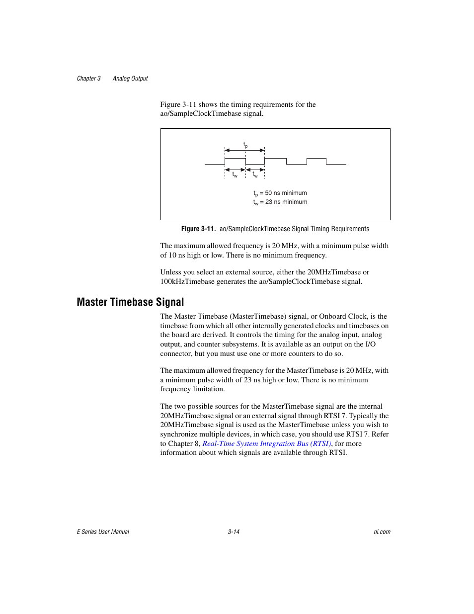 Master timebase signal, Master timebase signal -14 | National Instruments Data Acquisition Device E Series User Manual | Page 94 / 264