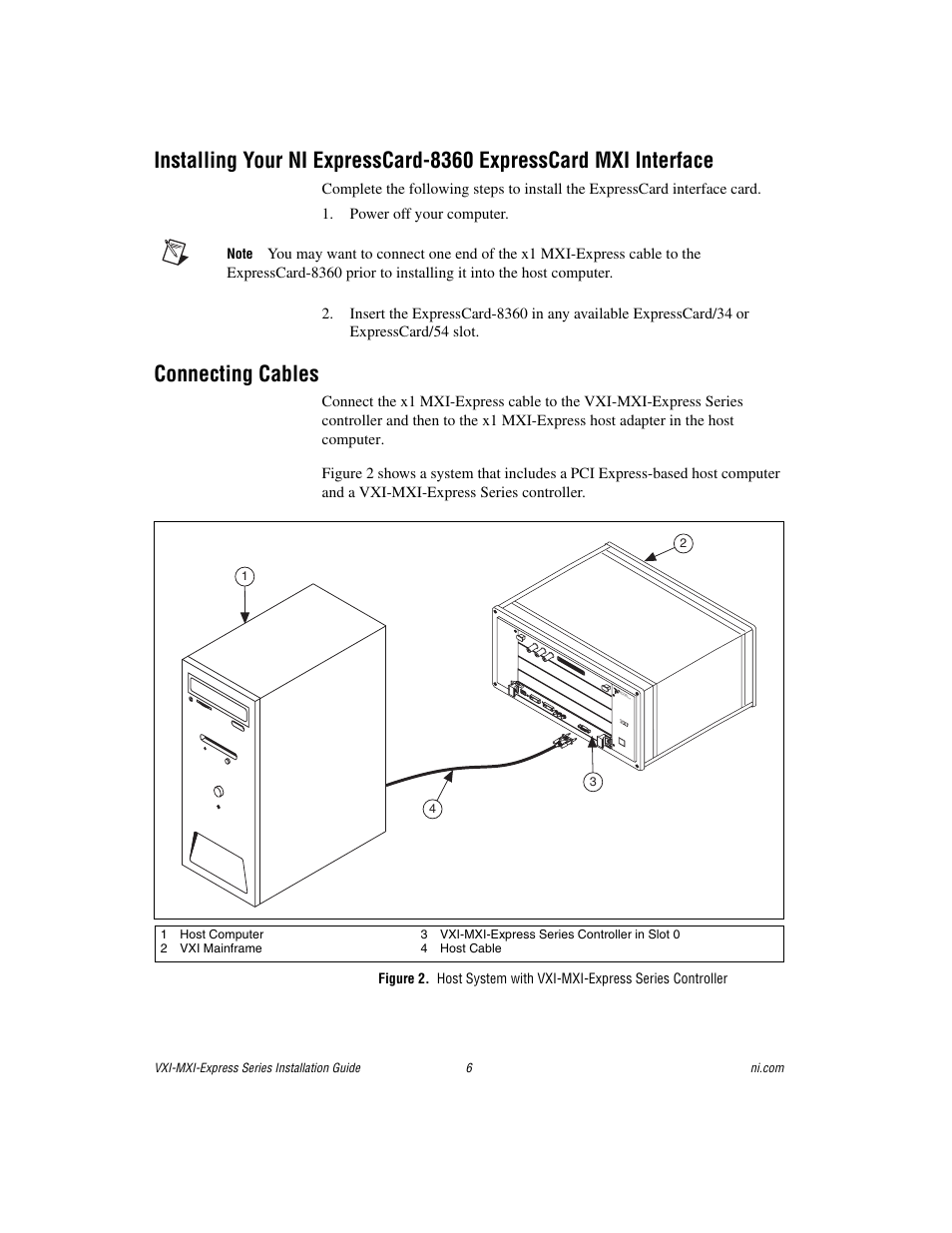Connecting cables | National Instruments VXI-MXI-Express Series User Manual | Page 6 / 8