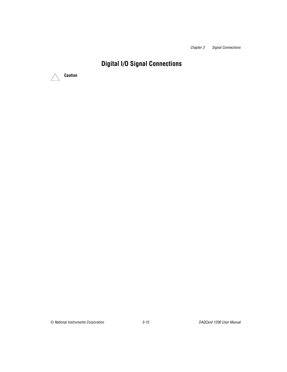 Digital i/o signal connections, Digital i/o signal connections -15 | National Instruments DAQCard-1200 User Manual | Page 37 / 101