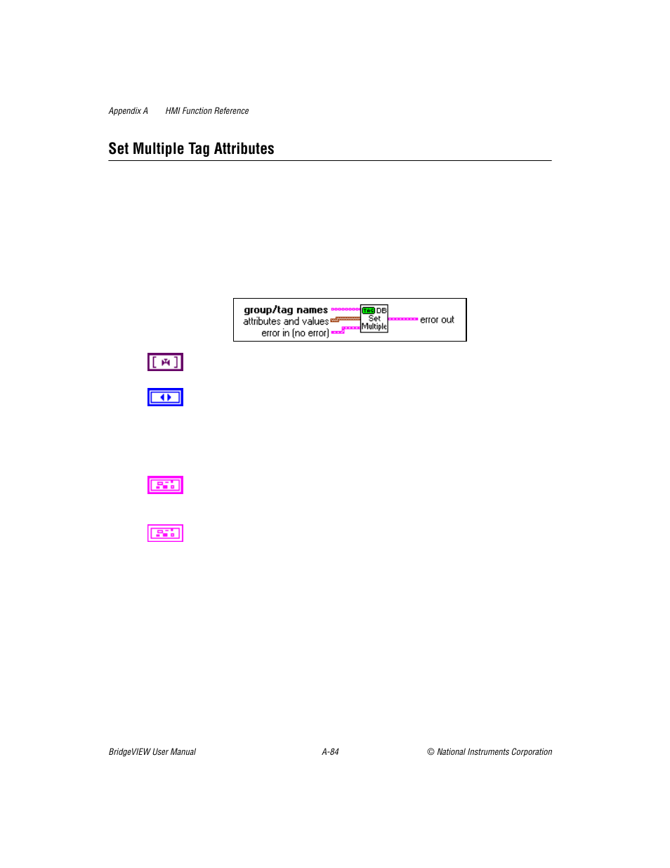 Set multiple tag attributes | National Instruments BridgeVIEW User Manual | Page 404 / 455