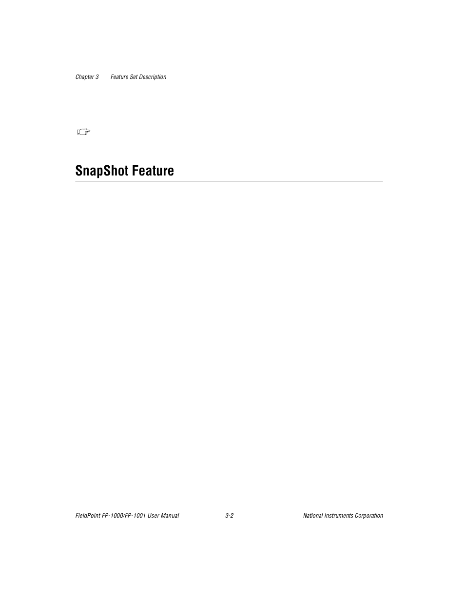 Snapshot feature, Snapshot feature -2 | National Instruments FP-1001 User Manual | Page 26 / 50