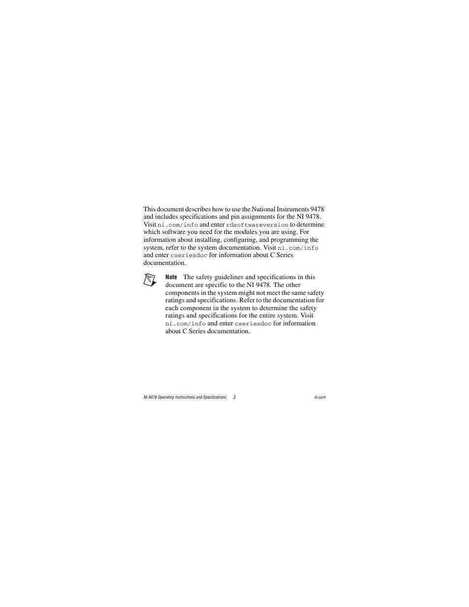 National Instruments NI 9478 User Manual | Page 2 / 32