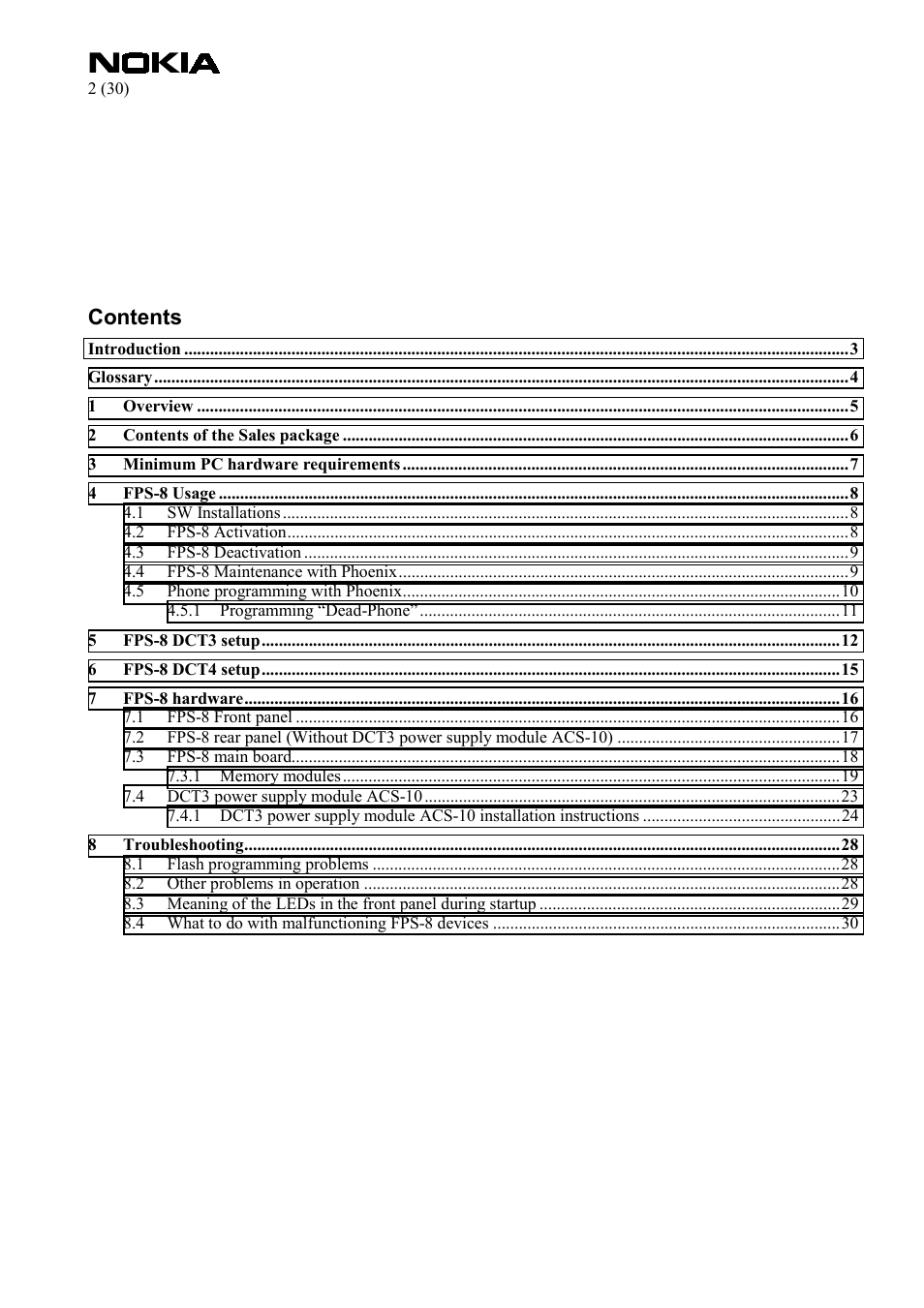 Nokia FPS-8 User Manual | Page 2 / 30