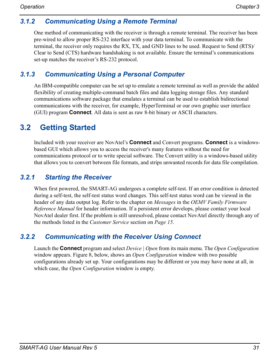 2 getting started | Novatel GNSS Receiver and Antenna SMART-AG User Manual | Page 31 / 92