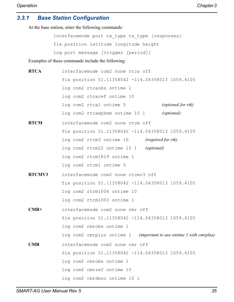 1 base station configuration | Novatel GNSS Receiver and Antenna SMART-AG User Manual | Page 35 / 92