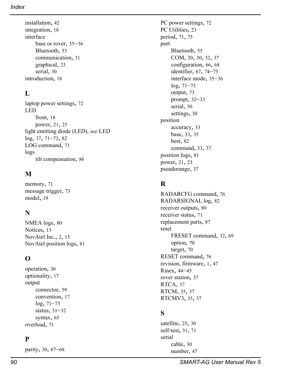 Novatel GNSS Receiver and Antenna SMART-AG User Manual | Page 90 / 92