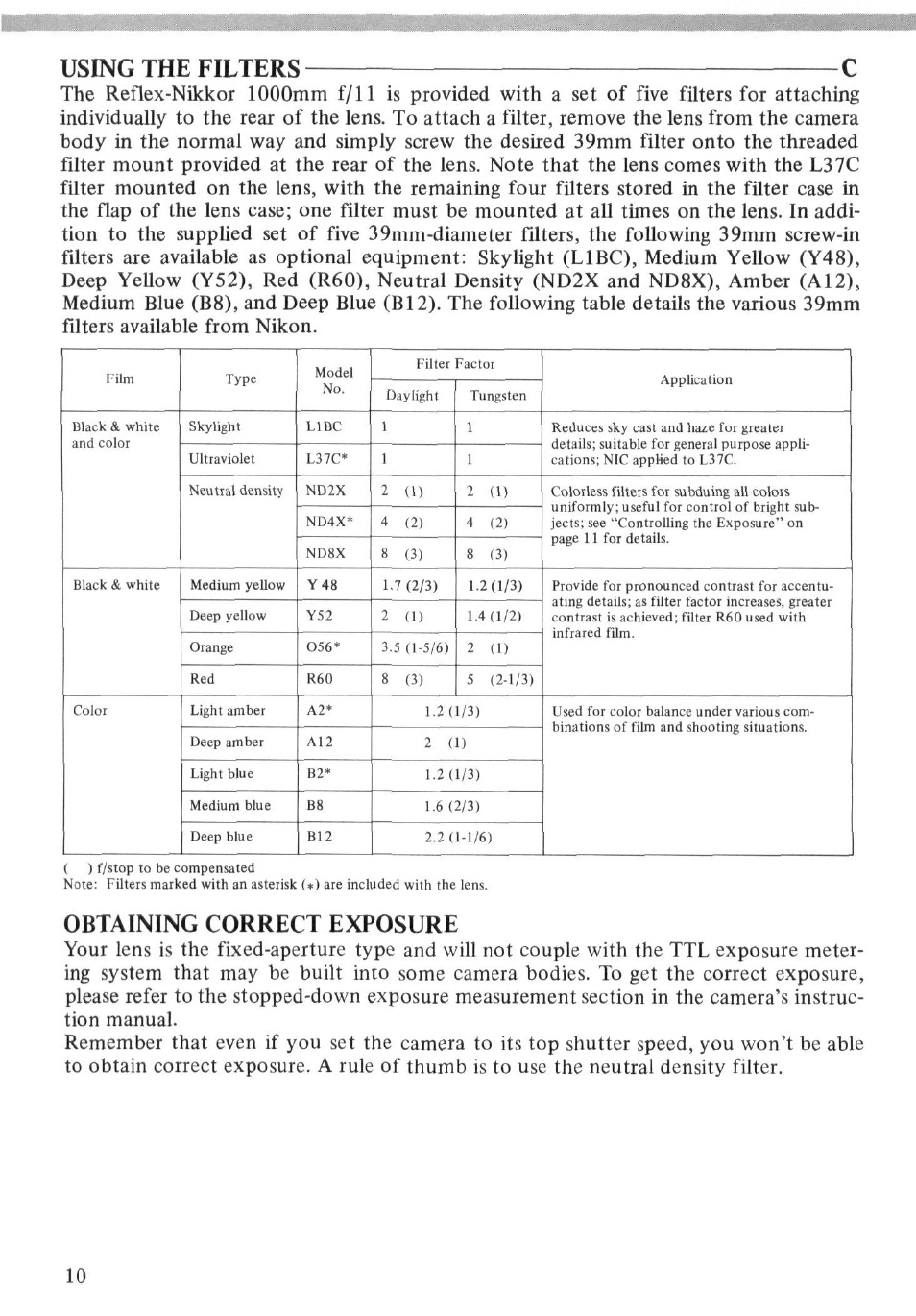 Recommended focusing screens, M m m | Nikon 1000MM User Manual | Page 10 / 27