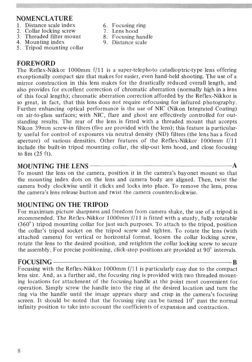 Nikon 1000MM User Manual | Page 8 / 27