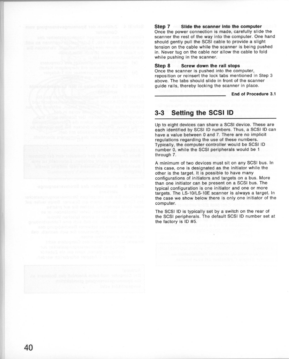 3 setting the scsi id | Nikon 35MM Film Scanner LS-10E User Manual | Page 40 / 82
