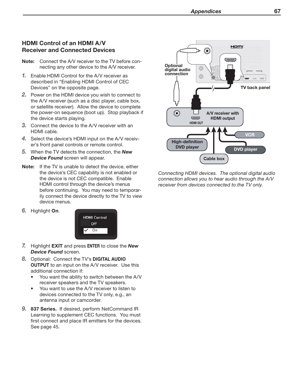 Appendices, On . highlight | Nikon DLP 837 Series User Manual | Page 67 / 86