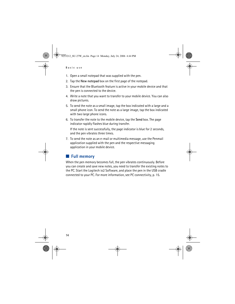 Nikon Nokia Digital Pen SU-27W User Manual | Page 14 / 18