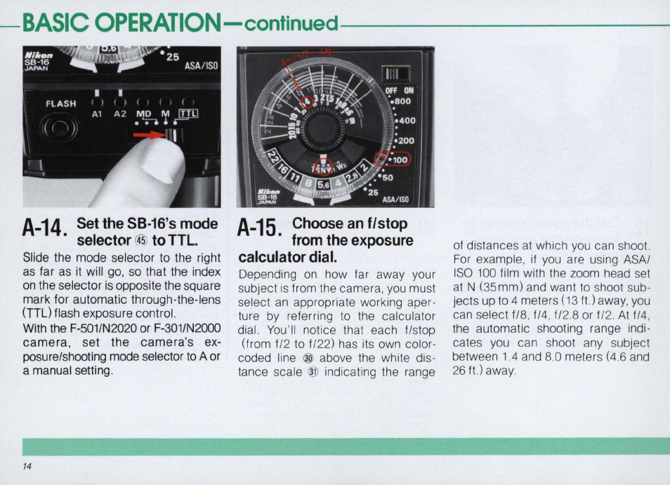 Nikon SPEEDLIGHT SB-16 User Manual | Page 14 / 100