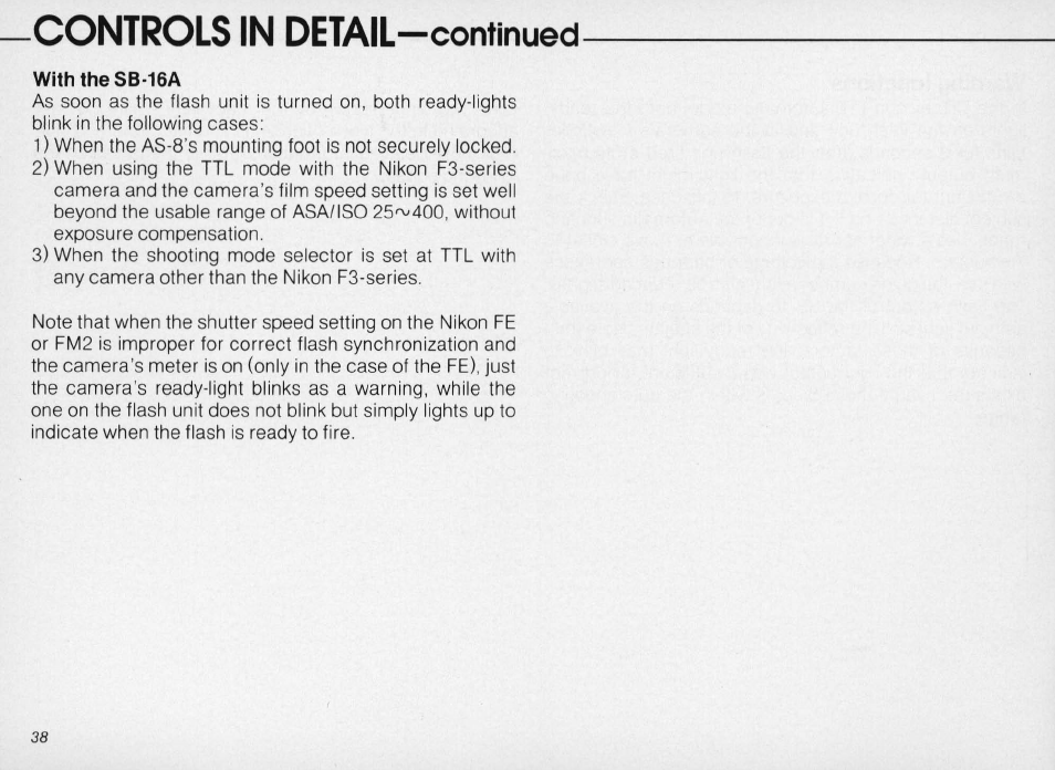 Nikon SPEEDLIGHT SB-16 User Manual | Page 38 / 100