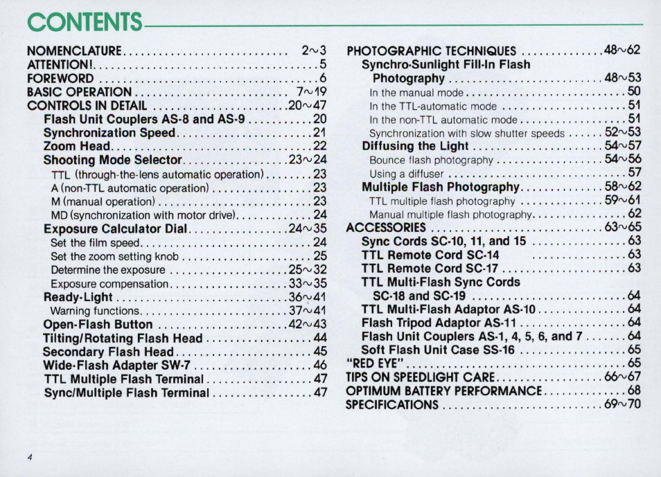 Nikon SPEEDLIGHT SB-16 User Manual | Page 4 / 100