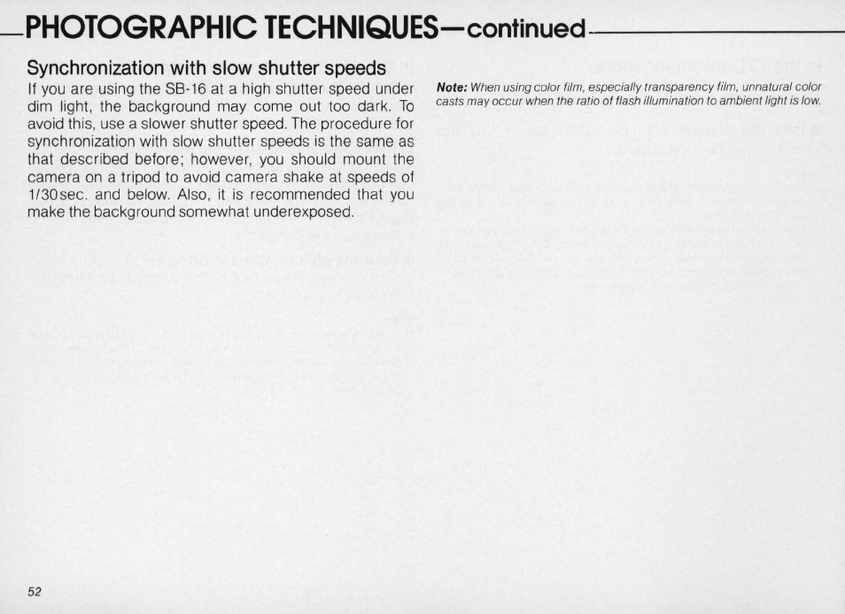 Controls in detail —continued | Nikon SPEEDLIGHT SB-16 User Manual | Page 52 / 100
