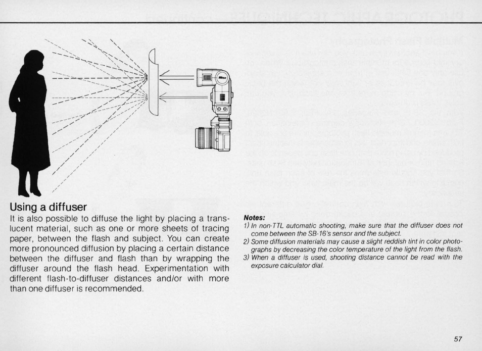 Secondary flash head, Secondary fiash head | Nikon SPEEDLIGHT SB-16 User Manual | Page 57 / 100