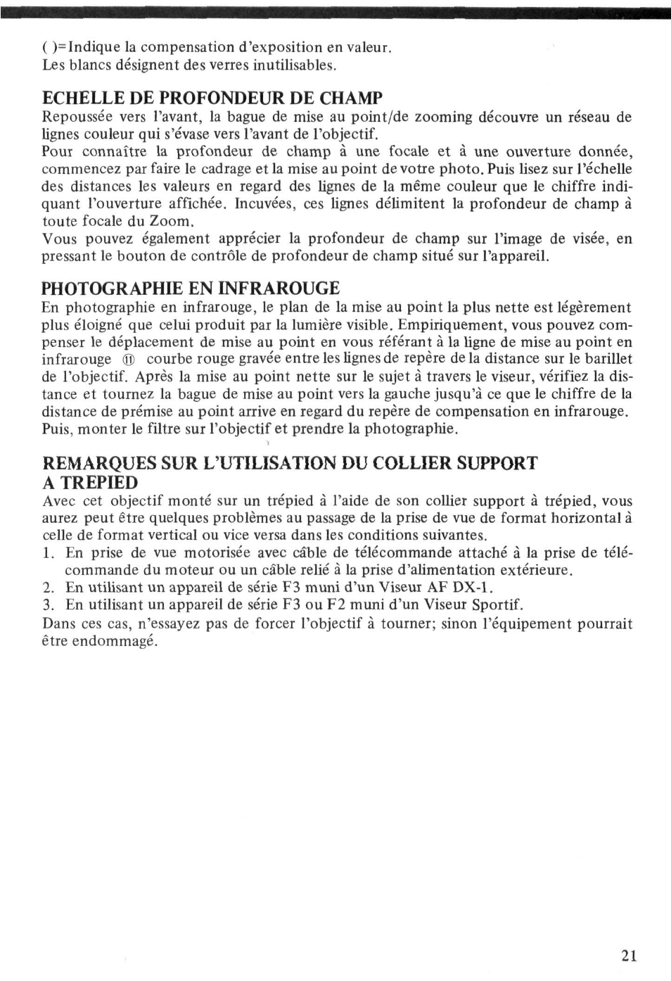 Verres de visee recommandes | Nikon Zoom-Nikkor ED 80-200mm f/2.8 User Manual | Page 21 / 31