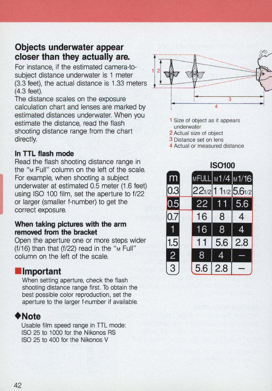 Important, Note, Iso100 | Nikon 58-104 User Manual | Page 42 / 72