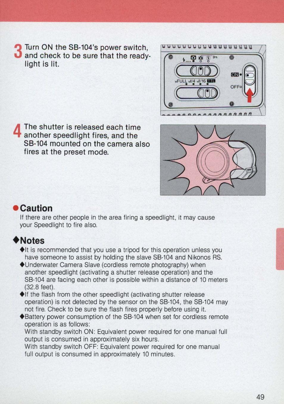 Caution, Notes | Nikon 58-104 User Manual | Page 49 / 72
