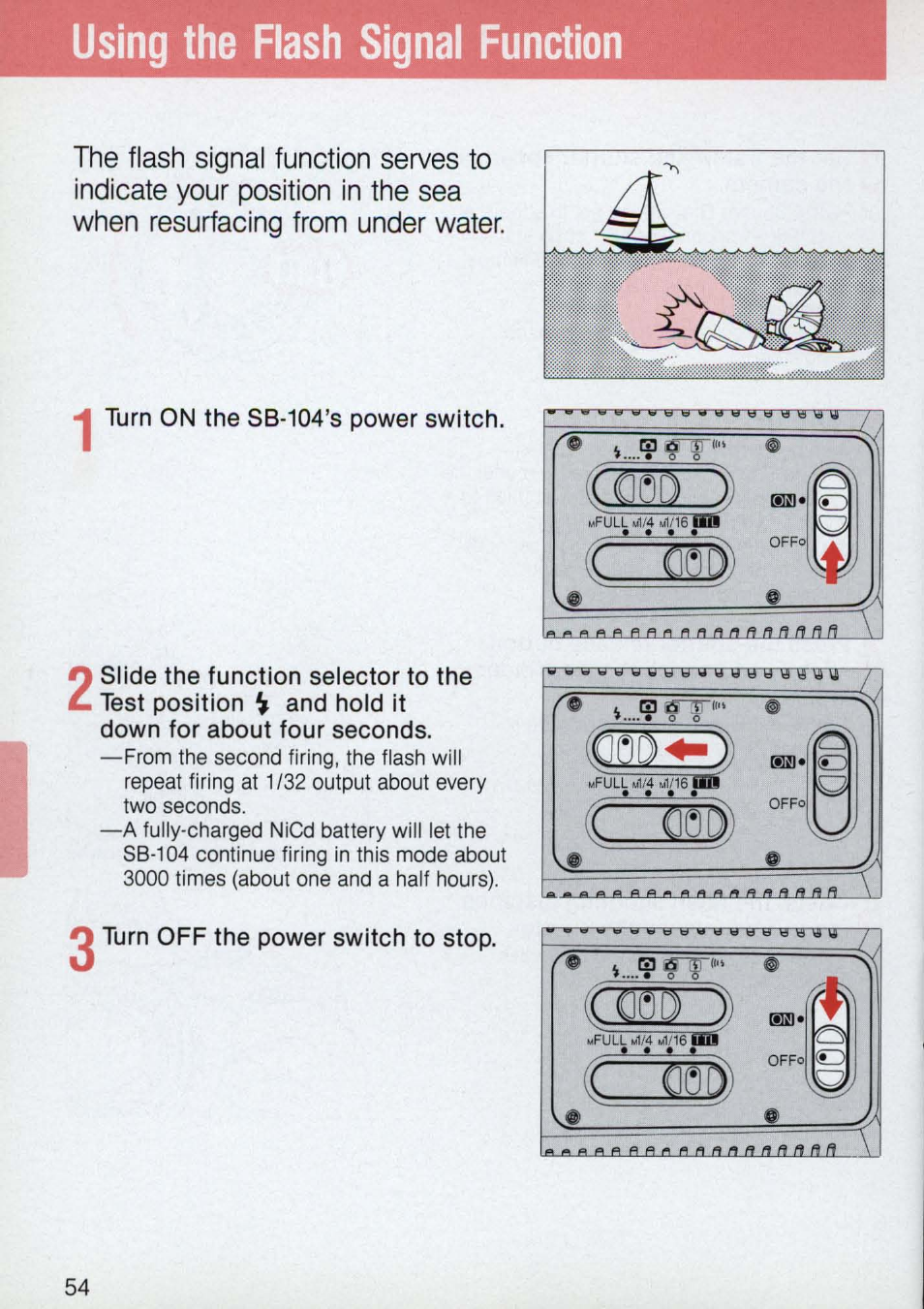 Using the flash signal function | Nikon 58-104 User Manual | Page 54 / 72