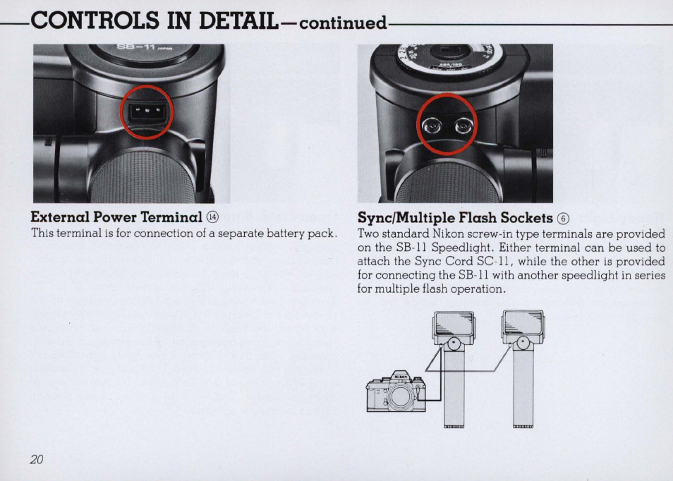Exposure calculator dial (d, Controls in detail —continued, Exposure calculator dial | Nikon SB 11 User Manual | Page 20 / 38