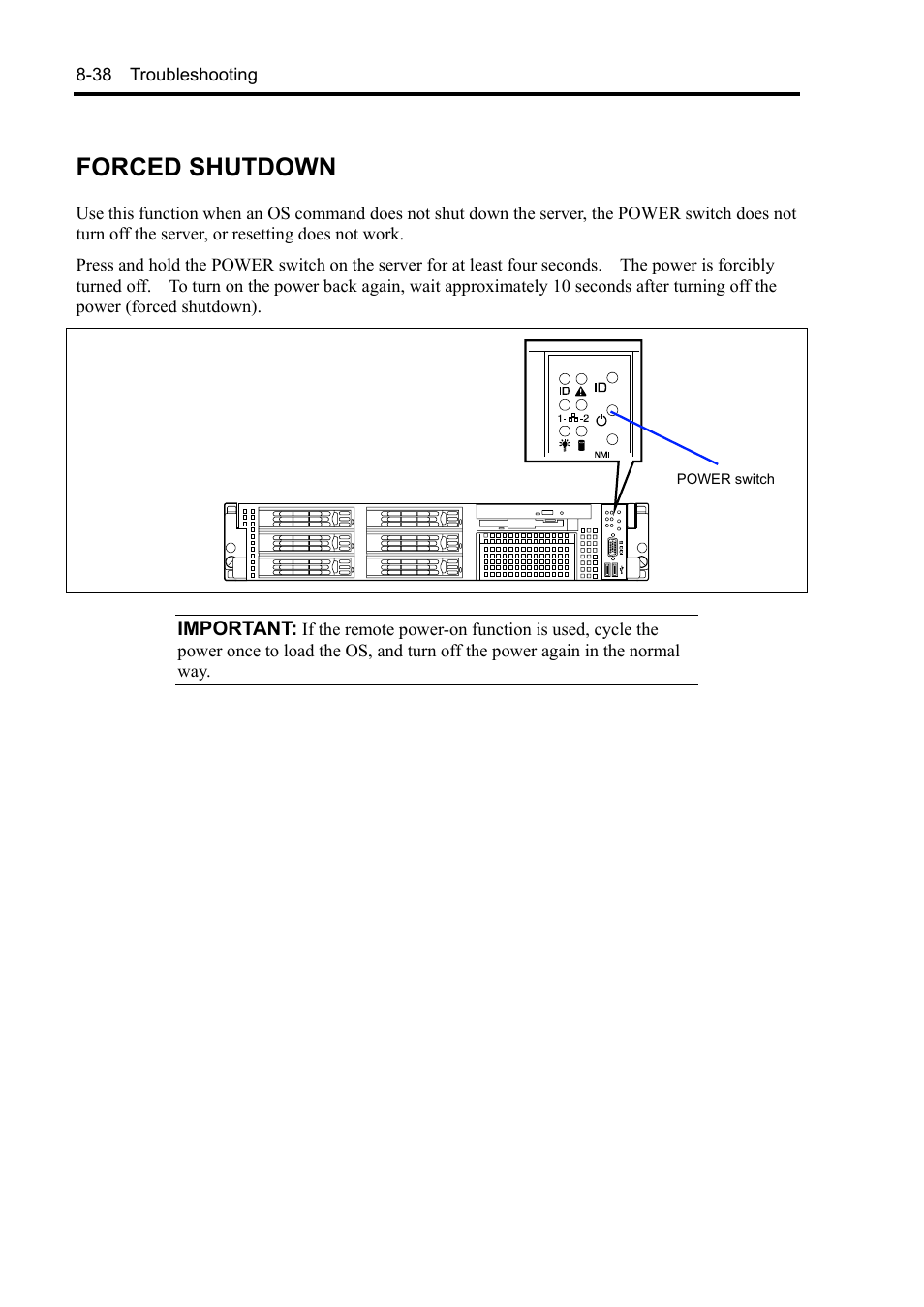 Forced shutdown | NEC Express5800/120Rh-2 N8100-1126F User Manual | Page 274 / 406