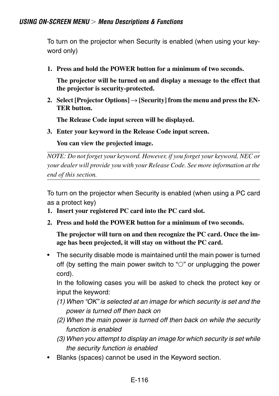 NEC LT240K User Manual | Page 116 / 152