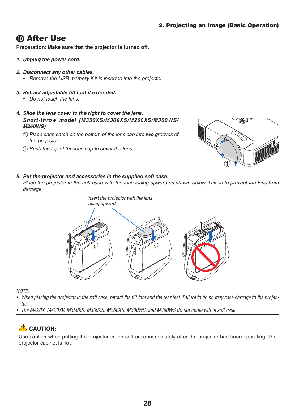10) after use, After use | NEC M350X User Manual | Page 38 / 155