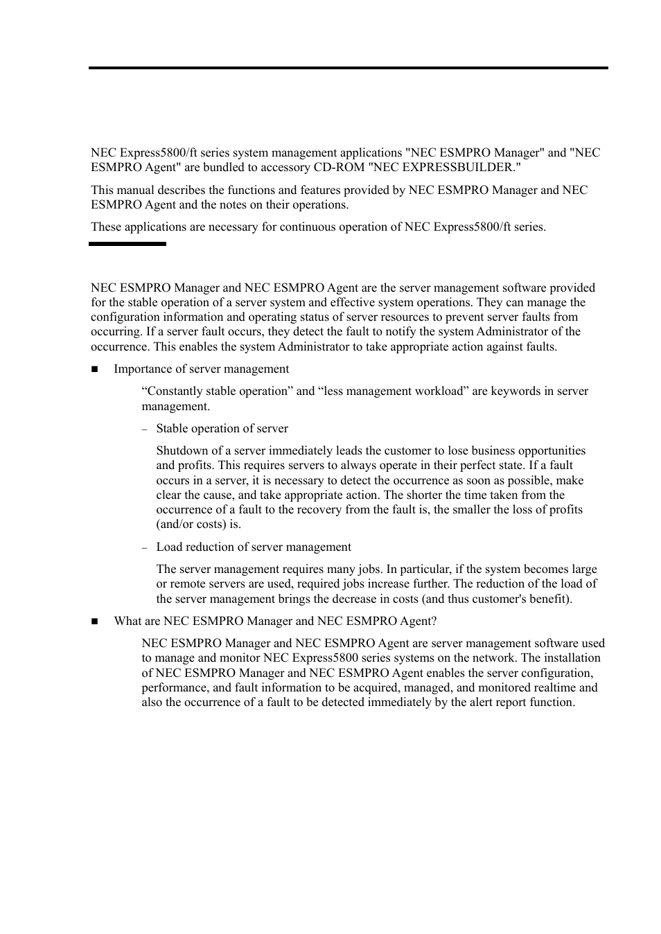 Nec esmpro agent and manager, Overview | NEC Express 5800/320Lc User Manual | Page 174 / 357