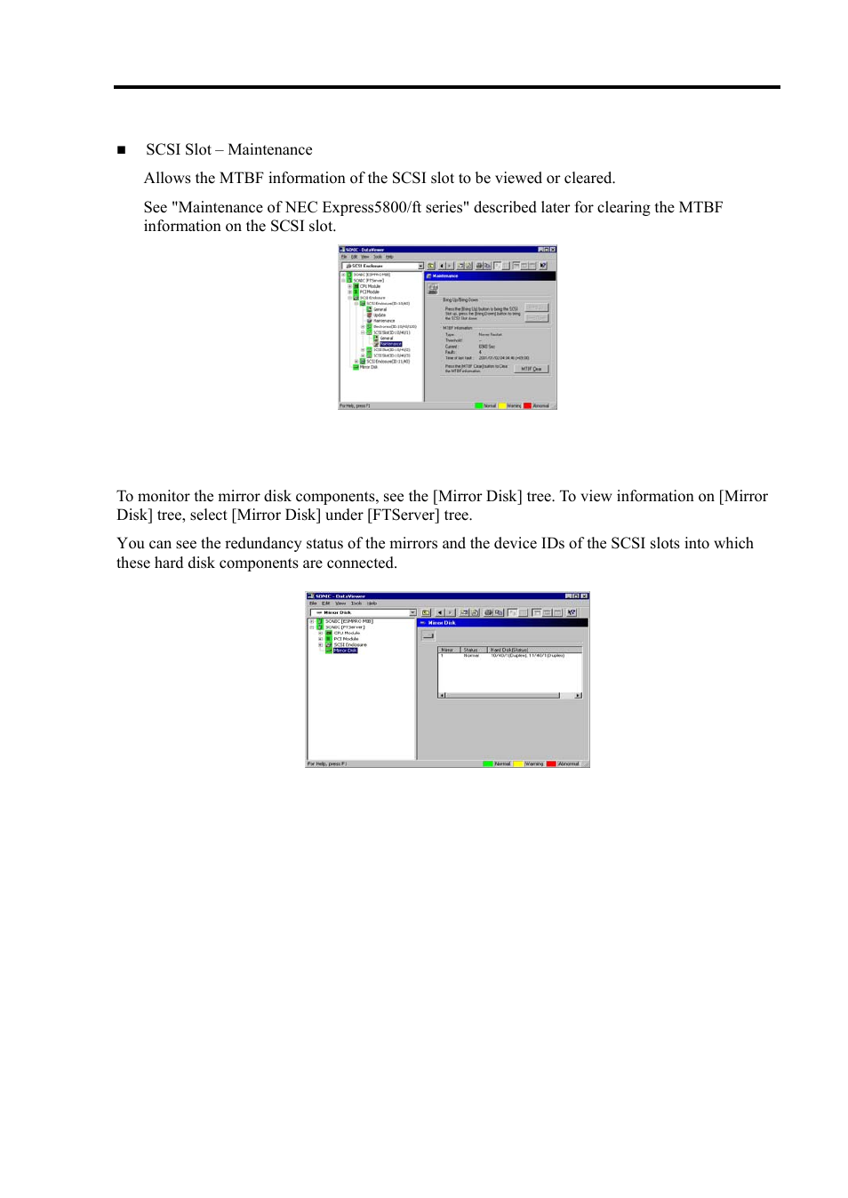 Monitoring mirror disk | NEC Express 5800/320Lc User Manual | Page 198 / 357