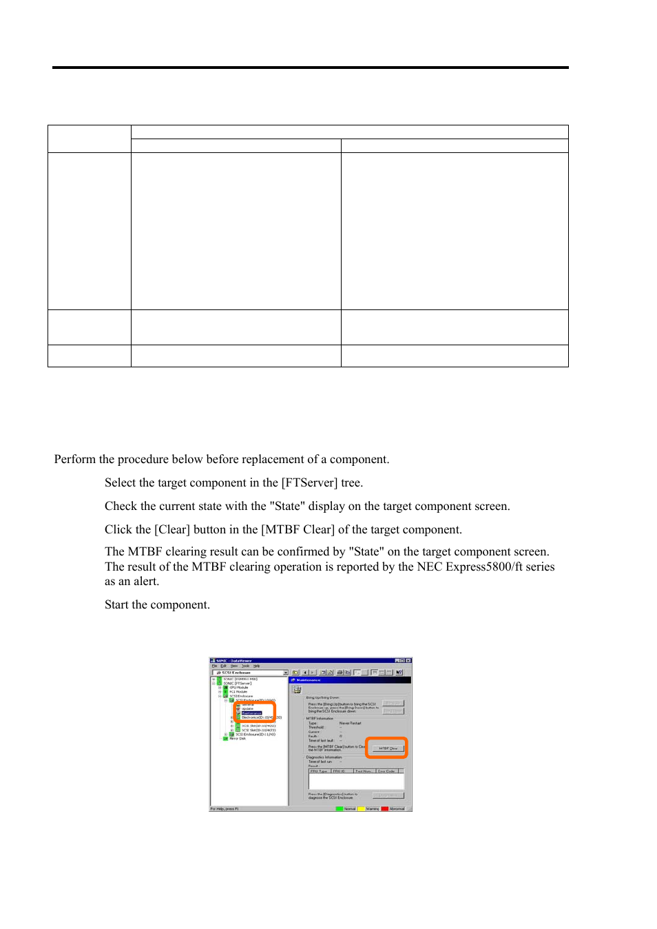 Procedure in nec esmpro manager, Sample screen of nec esmpro manager | NEC Express 5800/320Lc User Manual | Page 213 / 357