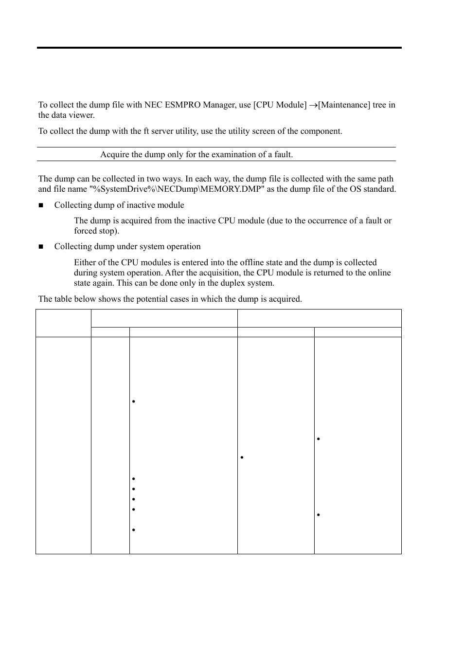 Dump collection, Important | NEC Express 5800/320Lc User Manual | Page 223 / 357