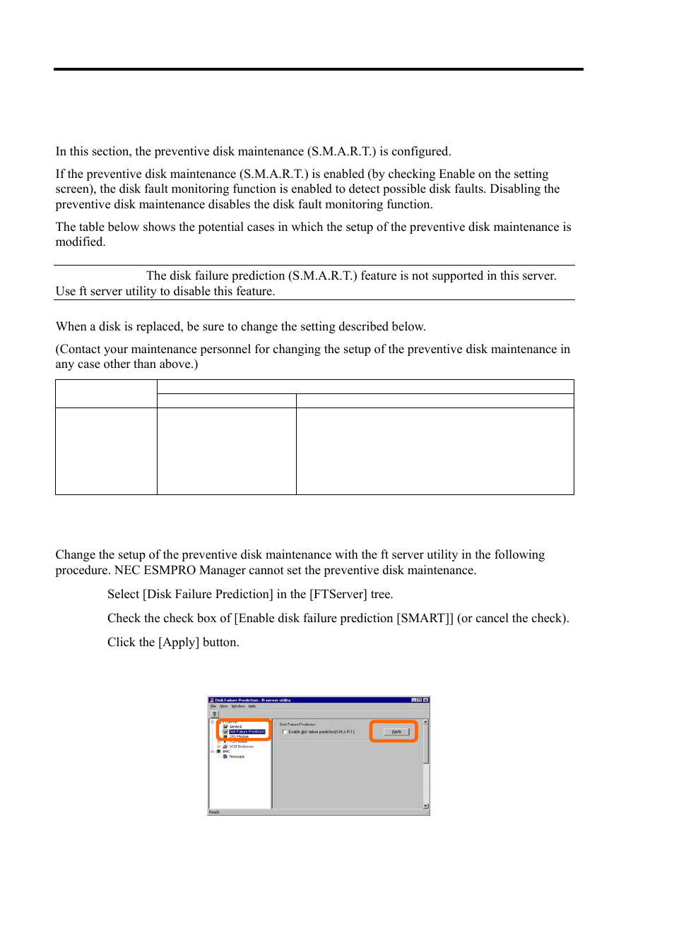 Setup of preventive disk maintenance, Sample screen of ft server utility, Setup of system operation | NEC Express 5800/320Lc User Manual | Page 227 / 357