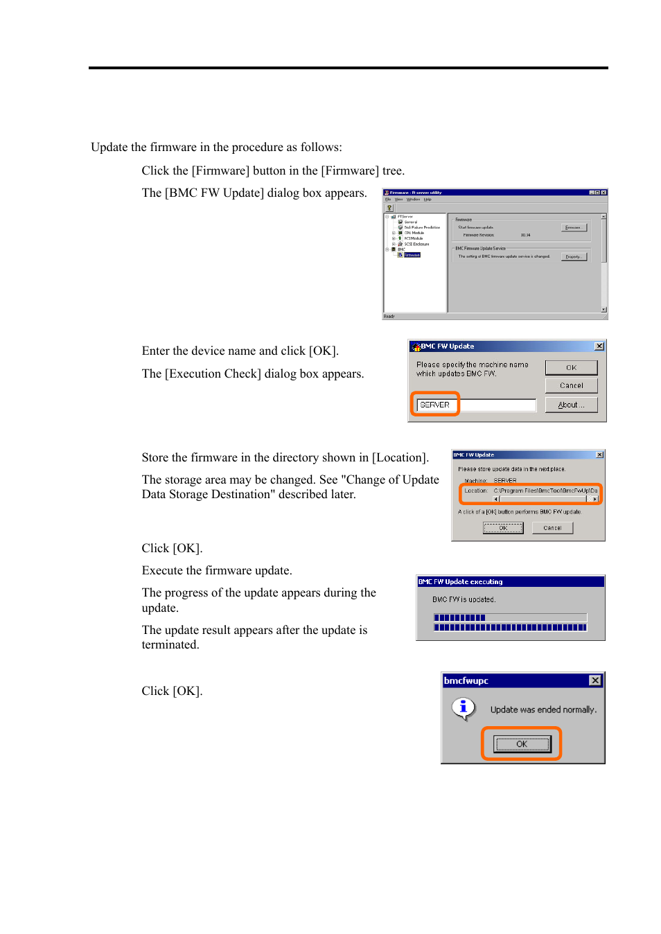Procedure of update from ft server utility | NEC Express 5800/320Lc User Manual | Page 232 / 357