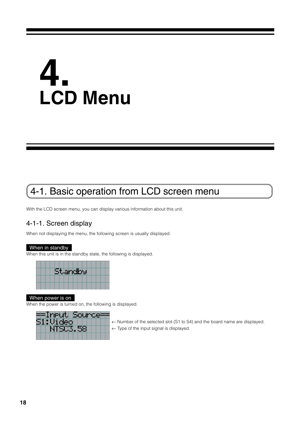 Lcd menu | NEC MM2000 User Manual | Page 26 / 40
