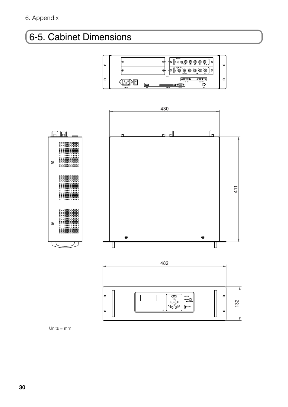 5. cabinet dimensions | NEC MM2000 User Manual | Page 38 / 40