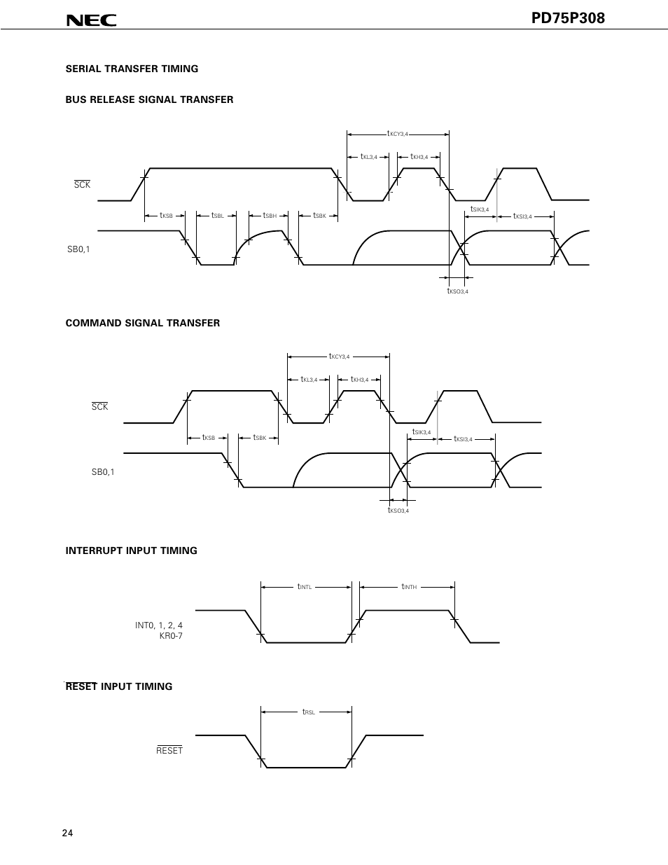 NEC PD75P308 User Manual | Page 24 / 34