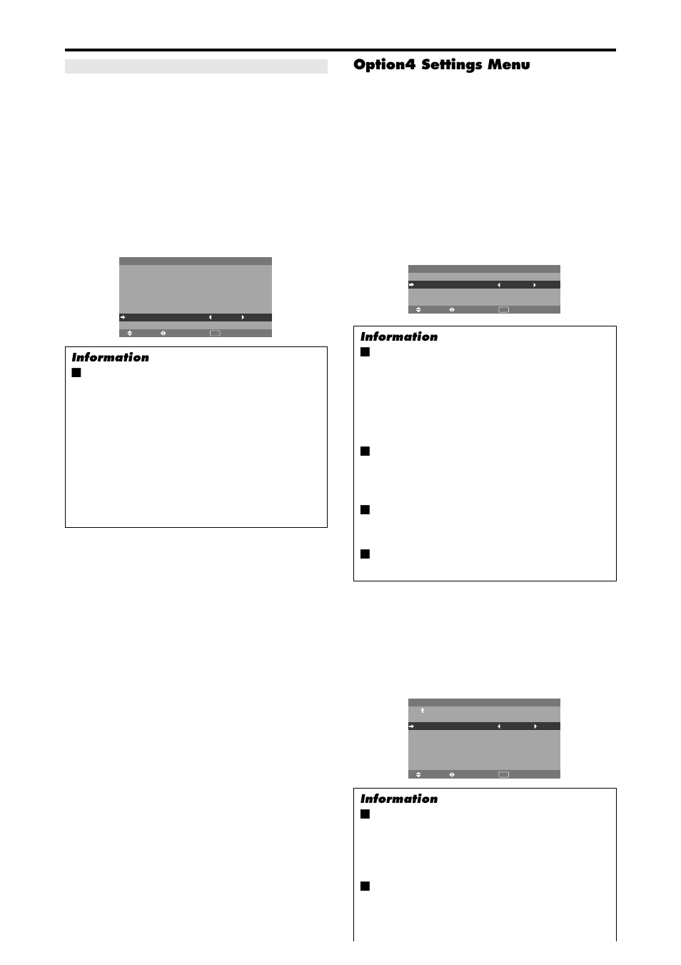 Option4 settings menu | NEC PX-42XM4A User Manual | Page 35 / 192